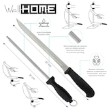 thumbnail of Well Home - Jamonero de Madera + Set de Cuchillo Jamonero (25 cm) y Chaira (21 cm) en acero inoxidable de alta calidad