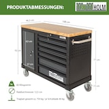 thumbnail of Werkstattwagen DELUXE 6 Schubladen + Tür unbestückt mit massiver Arbeitsplatte Anthrazit/grau