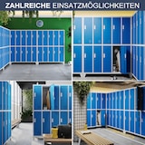 thumbnail of Umkleideschrank Spind BERLIN - 10 Abteile, Etikettenhalter Lüftungsschlitze | Umkleidespind Schließfachschrank Garderobenspind, 172x136x45cm Grau-Blau