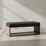 thumbnail of Sitzbank Stoff Schwarz 105x40x40 cm Flur Polsterbank mit Metallgestell, Design Bettbank Schlafzimmer, Flurbank