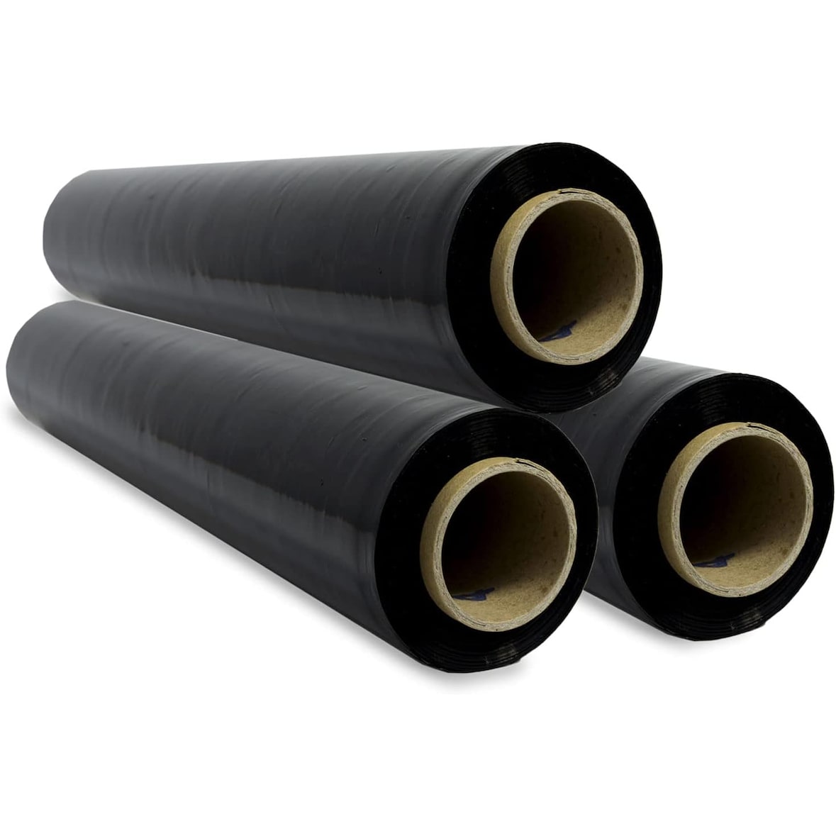 OFITURIA Film Embalar Elástico Negro para Embalar, Rollo de Plástico Protector Envíos y Mudanzas, Rollo de 50cm y hasta 400 m Estirables (3 rollos)
