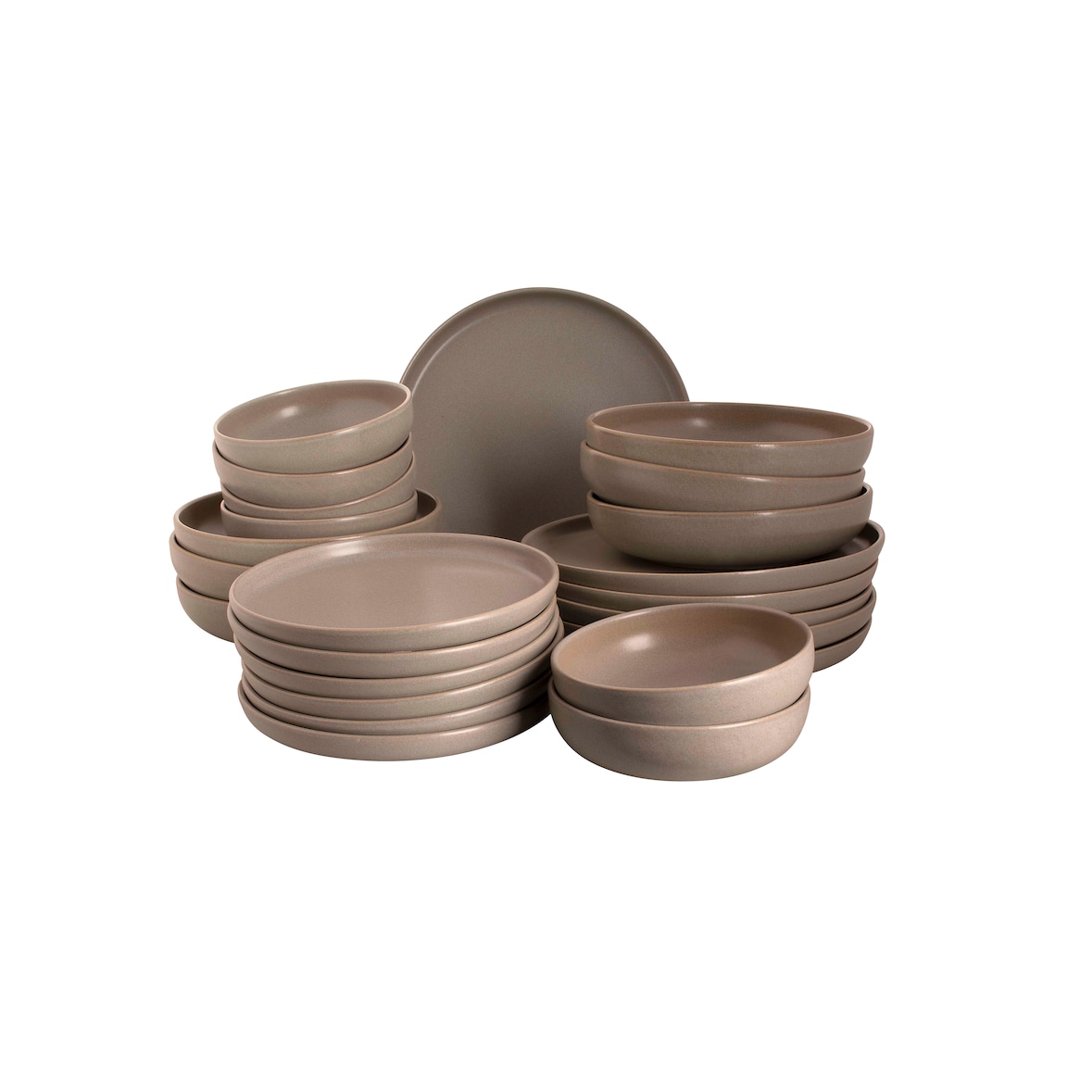 Palmer Sandy Loam Kombiservice, Steingut, Set aus 24 Teilen, für 6 Personen Gedeck, beige, sandfarben, matt, robust