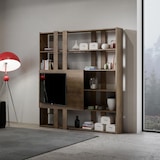 thumbnail of Librería abierta Kato H con panel de TV de nogal