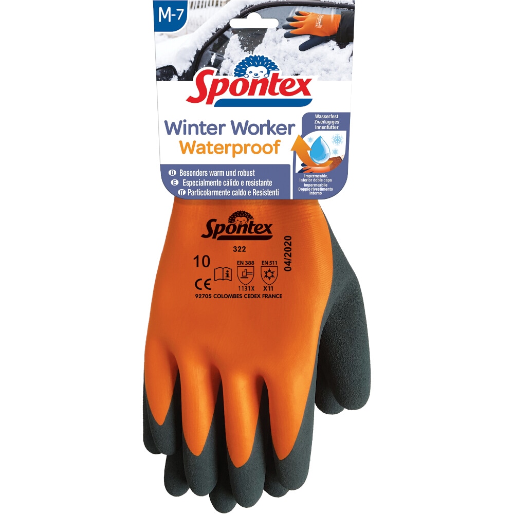 Spontex Winter Worker Waterproof Handschuhe Größe 7