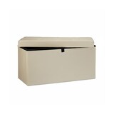 thumbnail of Relaxdays Faltbare Sitzbank 38 x 76 x 38 cm HxBxT, 2-Sitzer m. Stauraum, Kunstleder Sitzhocker 300 kg belastbar, creme