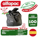 thumbnail of Alfapac - Sacos de lixo 100L 84x105cm para Balde Comunitário 10 Rolos x 10 Unidades (80% Reciclado)