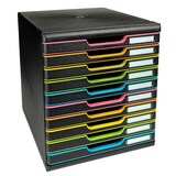 thumbnail of Exacompta 302914D 1x MODULO modulaire ladenbox met 10 gesloten laden voor documenten A4+, Black Office, zwart-zwart-harlekijn