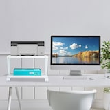 thumbnail of Relaxdays Druckerständer, 2 Ebenen, Rollwagen für Drucker, H x B x T: 28 x 44 x 28,5 cm, mit Rollen, Druckertisch, weiß