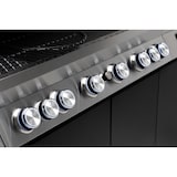 thumbnail of Tarrington House Barbecue a gas con 6+1+1 bruciatori, acciaio/acciaio inox, 172 x 59 x 116 cm, con ripiani laterali, termometro digitale, ruote, nero