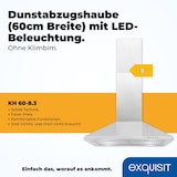 thumbnail of Exquisit Dunstabzugshaube KH60-8.3 | Kaminhaube | Energieeffizienklasse B | Edelstahl | 60cm breit | Wandmontag | Aktivkohlefilter