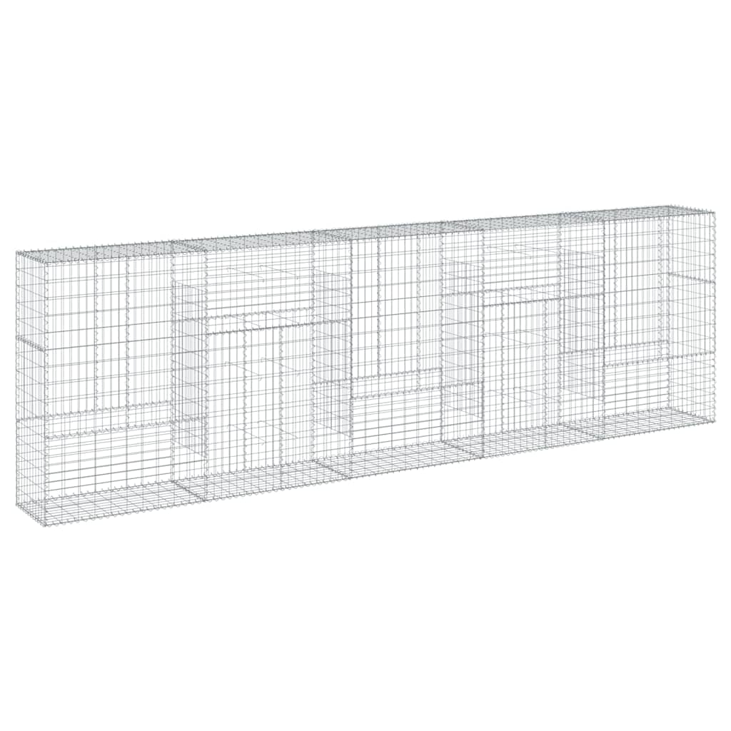 vidaXL Gabione mit Deckel 500x50x150 cm Verzinktes Eisen