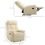 thumbnail of Sillón Relax Reclinable Tapizado en PU Butaca de Salón con Reposapiés Retráctil Respaldo Alto Resposabrazos y Asiento Acolchados Grueso 80x97x107 cm