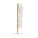 thumbnail of Vrijhangende parasol 3×3 m kantelbaar, draaibaar in houtlook ecru
