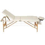 thumbnail of 3 Zonen Massageliege mit Polsterung und Holzgestellbeige