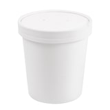 thumbnail of Recipientes Com Tampa 480 Ml 18Pe + 340 + 18 Pe G/M2 Ø9,6/7,5X10 Cm Branco Cartão (250 Unidades)