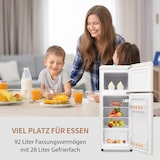 thumbnail of Merax Retro Mini Kühlschrank mit Gefrierfach, 92L, 2 Türen, 105,5 cm, kompakt für Single, Büro & Hotel Minibar, LED, 116 kWh/Jahr, Weiß