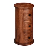 thumbnail of Design Sideboard Sheesham Massivholz 35x65x35 cm, Schränkchen mit 3 Schubladen, Schmaler Beistellschrank Massiv, Mini Kommode