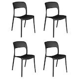 thumbnail of Set 4 Sedie Impilabili in polipropilene 83x56x46 cm Colore Antracite Design Moderno