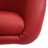 thumbnail of Chaise de salle à manger HWC-F19, chaise de cuisine chaise pivotante fauteuil de détente, pivotante réglable en hauteur ~ similicuir rouge