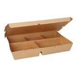 thumbnail of 100 Lunchboxen, Pappe 5-geteilt 900 ml 4,2 cm x 17 cm x 25,5 cm braun