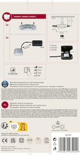 thumbnail of Paulmann LED Einbauleuchte 3-Step-Dim Nova Coin 3-Step-Dim Basisset schwenkbar  eckig 84x84mm 50° Coin 3x6W 3x470lm 230V dimmbar 2700K Alu gedreht