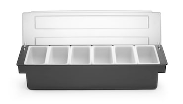 Caixa de ingredientes - 6 compartimentos em ABS preto - HENDI