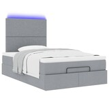 thumbnail of vidaXL Ottoman-Bett mit Matratze & LEDs Hellgrau 120x190 cm Stoff