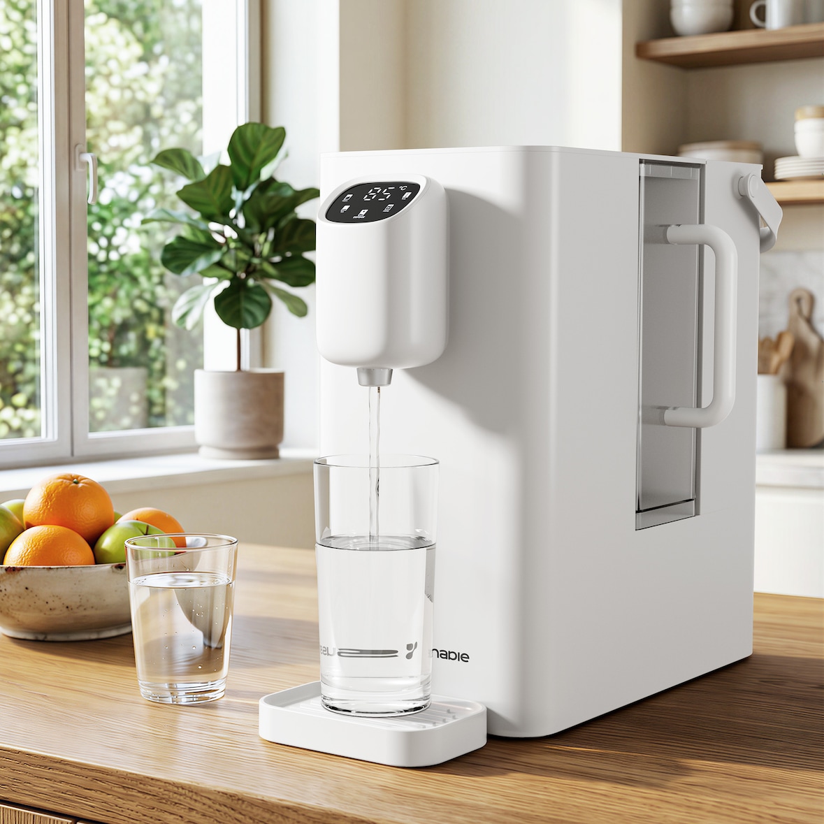 SUSGREENABLE Filtro agua Ósmosis inversa, Rel. 3:1, Filtro 4-en-1, Calentamiento instantáneo sin instalación SGIWDR04-W