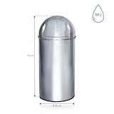 thumbnail of Abfallsammler / Mülleimer PUSH 50L chrom hjh OFFICE