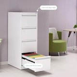 thumbnail of m-office Archivador Metálico Organizativo de Oficina Blanco con 4 Cajones y Cerradura - Mueble Cajonera de 132x46x62 cm (2 unds)