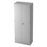 thumbnail of bümö office Kleiderschrank Holz abschließbar mit Spiegel, Büroschrank 80 cm breit in grau - Flur Schrank als Garderobe für Jacken, Taschen & Co. im