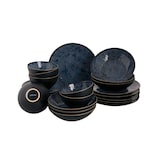 thumbnail of Palmer Serviesset Lester Stoneware 6-persoons 24-delig Zwart Blauw