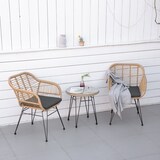 thumbnail of Outsunny Set Mobili da Giardino Rattan PE 2 Sedie con Cuscini Tavolino