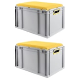 thumbnail of PROREGAL Eurobox NextGen Seat Box Gelb | HxBxT 36,5x40x60cm | 65 Liter | Griffe offen | Eurobehälter, Sitzbox, Transportbox, Transportbehälter