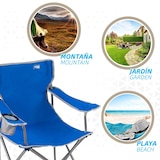 thumbnail of Silla plegable camping con posavasos azul Aktive
