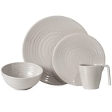 thumbnail of Melamin Geschirr Set 4 Personen Coffee 16 Teilig + 4 Tiamo Weiß Weingläser Tafelgeschirr Picknick BBQ Kochgeschirr