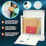 thumbnail of MONZANA® Briefkasten mit Zeitungsfach Namensschild Weiß