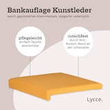 thumbnail of Lycce Bankauflage SENF Klemmkissen Sitzkissen 1 Leiste 35cm Klemmtiefe Kunstleder, Breite 40cm x Klemmteife 35cm / Sitztiefe 38cm x Höhe 6cm