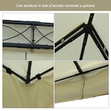 thumbnail of Outsunny Gazebo da Giardino 3x4m in Metallo con Doppio Tetto, Crema