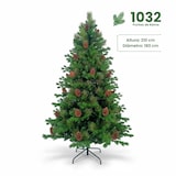thumbnail of Árbol de Navidad Artificial Verde Otawa con Piñas Decorativas y Base Metálica 210cm 7house