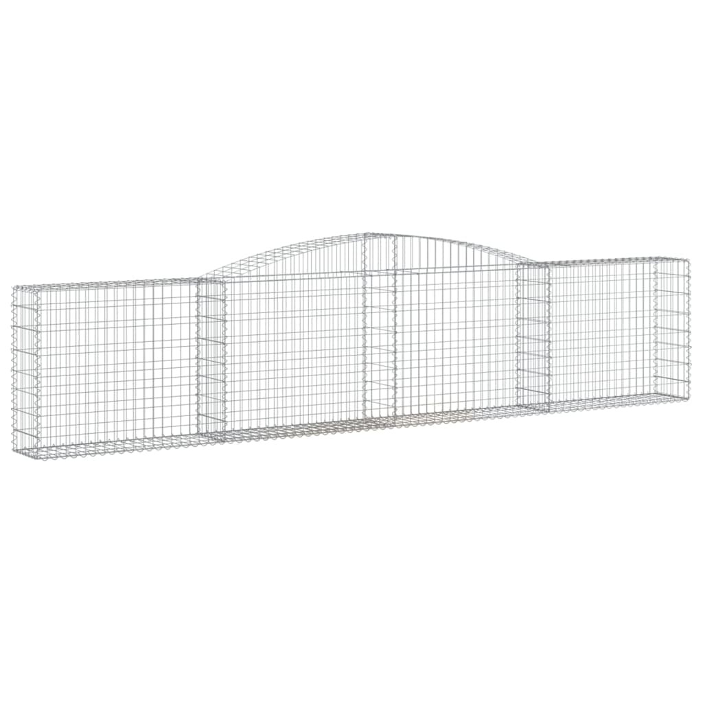 vidaXL Gabionen mit Hochbogen 6 Stk. 400x30x80/100cm Verzinktes Eisen