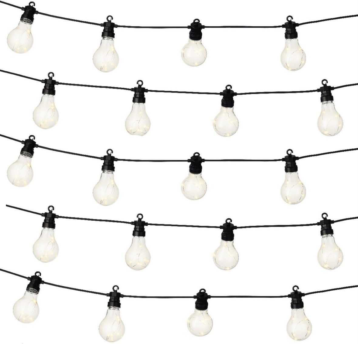 LED Lichtterkette GLOW 20 transparente Glühbirnen für Garten koppelbar 9,5m