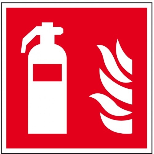 Schild I Brandschutzschild Feuerlöscher, ASR/ISO, Kunststoff, 150x150mm, ASR A1.3, DIN EN ISO 7010 F001