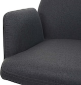 thumbnail of Esszimmerstuhl HWC-H71, Küchenstuhl Lehnstuhl Stuhl, drehbar Auto-Position Stoff/Textil Stahl ~ dunkelgrau