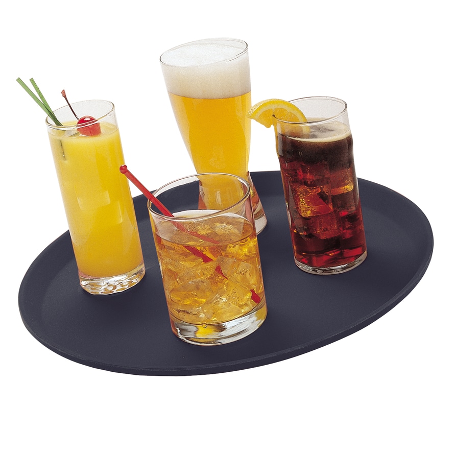 CAMBRO - 1600CT-110/12 - Bandeja redonda de fibra de vidro Camtread com superfície antiderrapante - perfil alto - 40,5 cm Ø - Preto - Caixa 12 uds