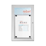 thumbnail of Bacheca magnetica per menu da esterno. Struttura in alluminio e pannellino personalizzabile. Serratura con chiavi in dotazione. Formato A4