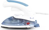 thumbnail of Clatronic DB 3108 B Plancha Ropa Vapor Viaje, Suela Aluminio, Termostato Regulable, con Cepillo Quitapelusas 800W Blanco/azul