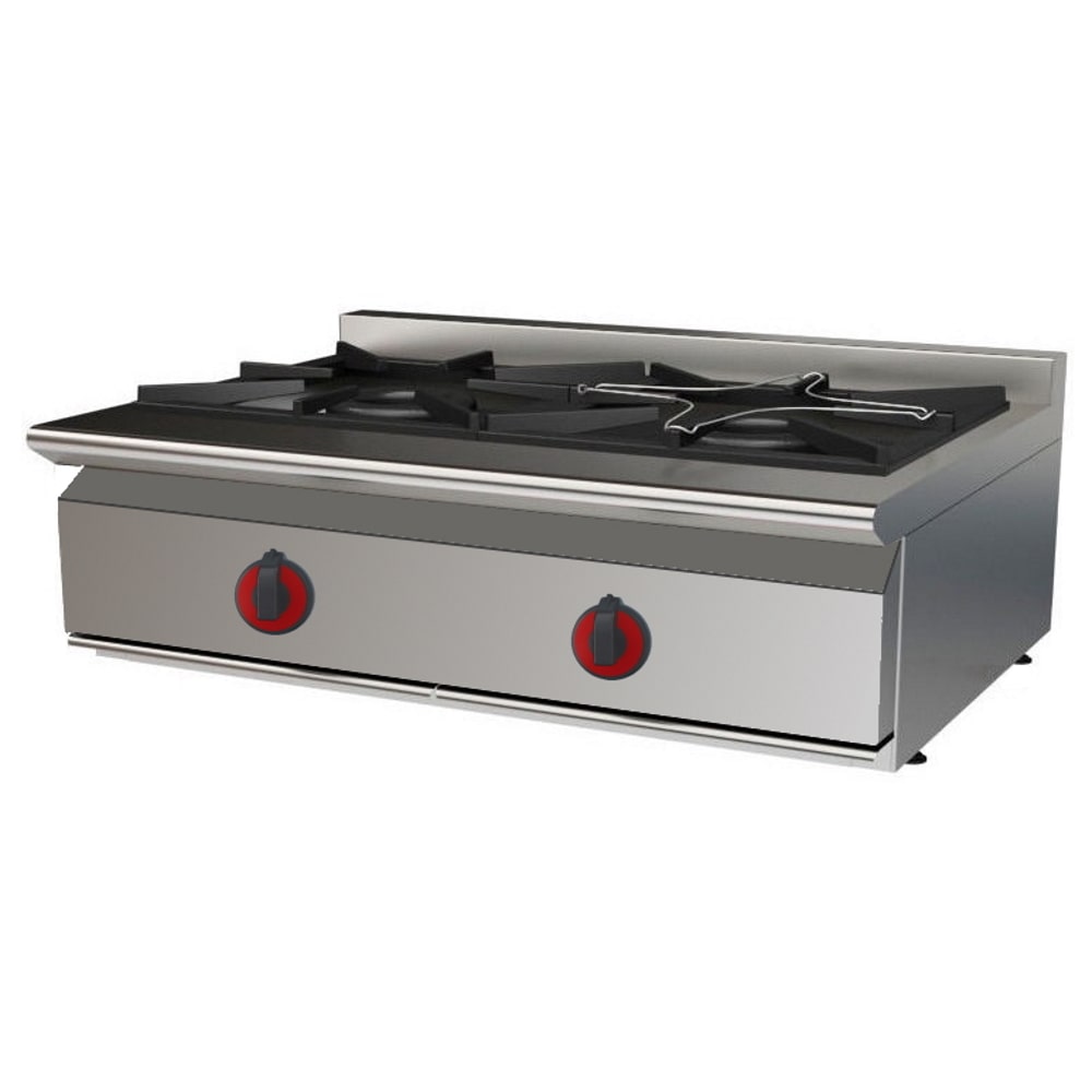 EURAST - Gaskookplaat met 2 branders, tafelmodel - 800x550x280 mm - 12,5 Kw - 33068055