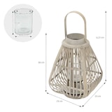 thumbnail of ECD Germany Bambus Laterne, Windlicht H:42,5cm Holzfarbe Gartenlaterne mit Henkel & Glaseinsatz, Bambuslaterne, Kerzenhalter Innen/Außen, Deko Laterne