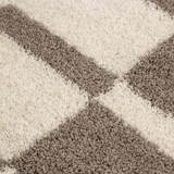thumbnail of Teppich Schlafzimmer Hochflor Karo Samtweich Waschbar Strapazierfähig Wohnzimmer Rund Beige 160x160 cm – WATZMANN von Kadima Design